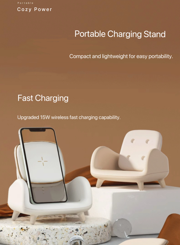 CozyPower Portable Charging Lounge -- wireless charging phone stand