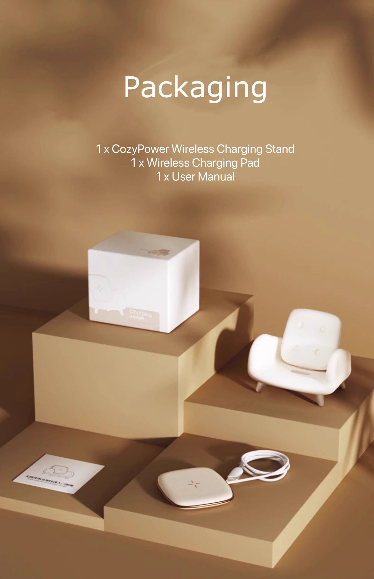 CozyPower Portable Charging Lounge -- wireless charging phone stand