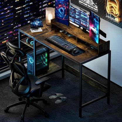 47"Gaming Desk With Modern Monitor Stand